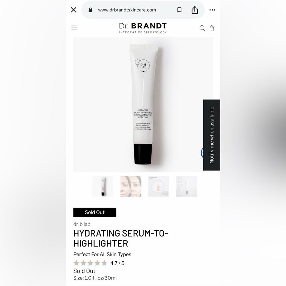 New Dr. B Lab Hydrating Serum-to-Highlighter, 1oz